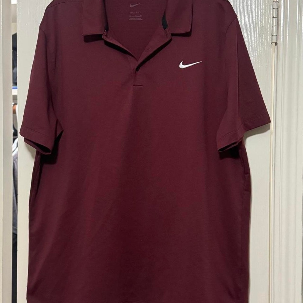 Nike Mens Dri-FIT Golf Polo Shirt Burgundy Maroon XL Short Sleeve Athletic Top